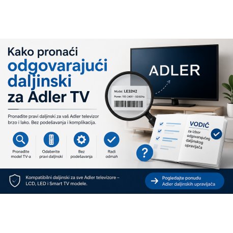 Kako pronaći odgovarajući daljinski za Adler TV