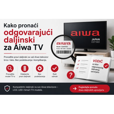 Kako pronaći odgovarajući daljinski za AIWA TV