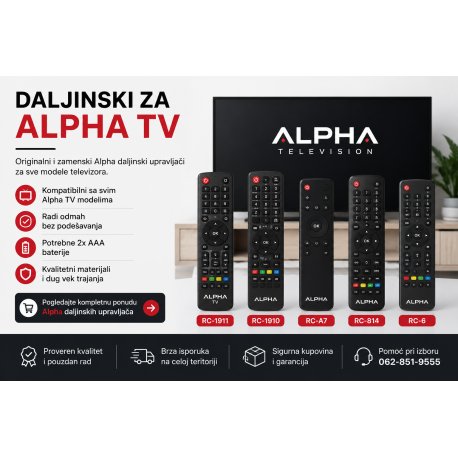 Kako pronaći odgovarajući daljinski za Alpha TV